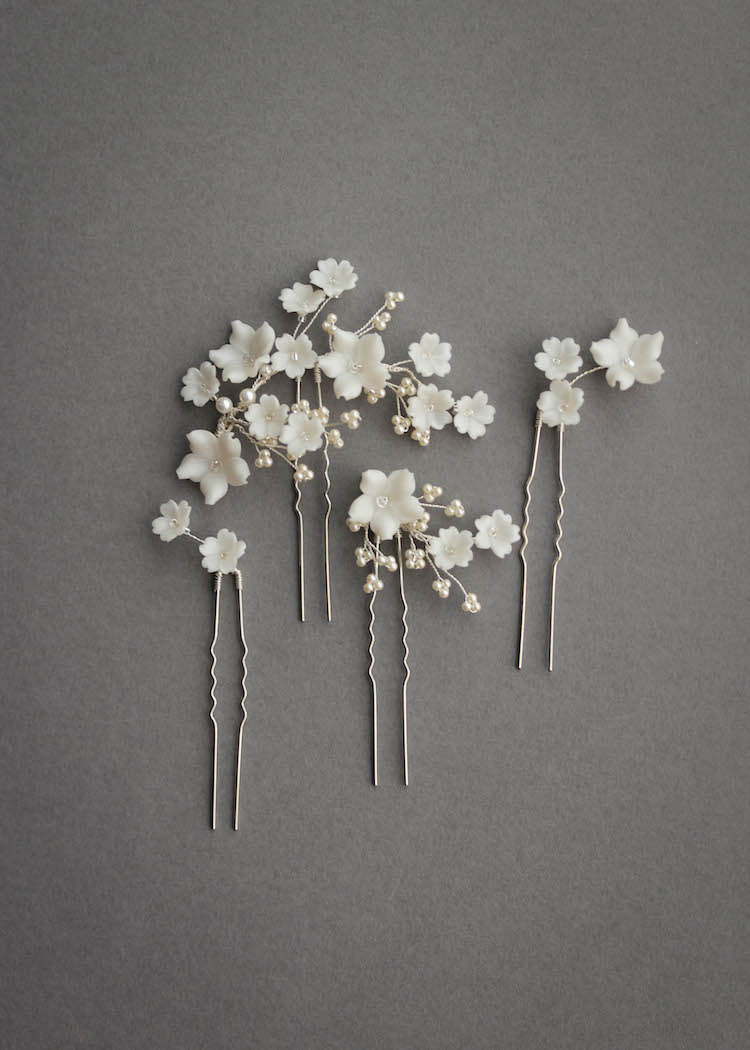 LAURETTE  Floral wedding hair pins - TANIA MARAS BRIDAL